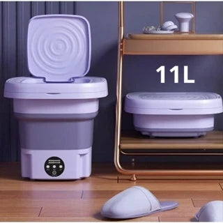 Mini Máquina de Lavar Roupas 11 Litros Dobrável Portátil Bivolt Lavar Panos Toalhas e Roupas Íntimas